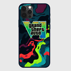 Чехол iPhone 12 Pro Gta лого кислотный камуфляж