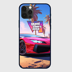 Чехол iPhone 12 Pro GTA 6 logo auto style