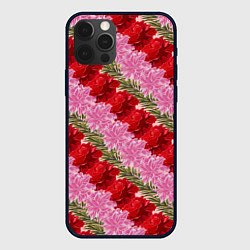 Чехол iPhone 12 Pro Фон с лилиями и розами