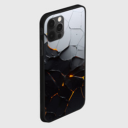 Чехол для iPhone 12 Pro Неоновые трещины, цвет: 3D-черный — фото 2