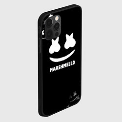 Чехол для iPhone 12 Pro Marshmello белое лого, цвет: 3D-черный — фото 2