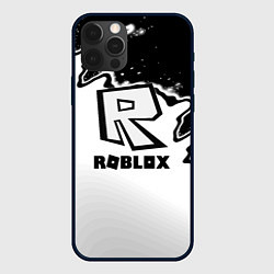 Чехол для iPhone 12 Pro Roblox краски белые, цвет: 3D-черный