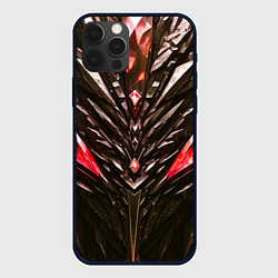 Чехол iPhone 12 Pro Красные кристаллы и камень