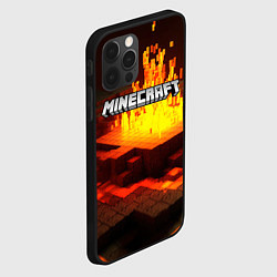 Чехол для iPhone 12 Pro Огненный minecraft, цвет: 3D-черный — фото 2
