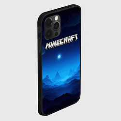 Чехол для iPhone 12 Pro Minecraft logo night, цвет: 3D-черный — фото 2