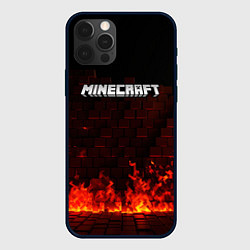 Чехол iPhone 12 Pro Minecraft fire logo