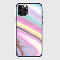 Чехол iPhone 12 Pro Розово-голубой мрамор