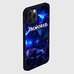 Чехол для iPhone 12 Pro Palworld логотип и синие блики, цвет: 3D-черный — фото 2