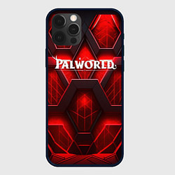 Чехол iPhone 12 Pro Palworld логотип красная объемная абстракция