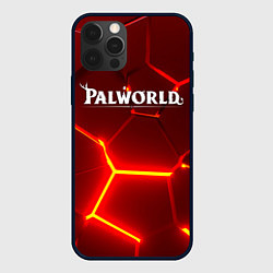 Чехол iPhone 12 Pro Palworld логотип разлом красных плит