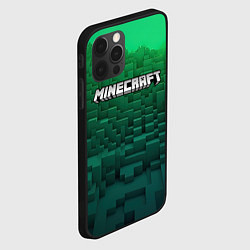 Чехол для iPhone 12 Pro Minecraft logo green, цвет: 3D-черный — фото 2