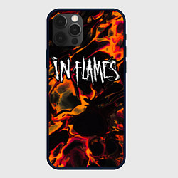 Чехол для iPhone 12 Pro In Flames red lava, цвет: 3D-черный