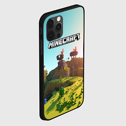 Чехол для iPhone 12 Pro Minecraft logo солнечная карта, цвет: 3D-черный — фото 2