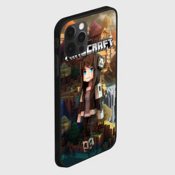 Чехол для iPhone 12 Pro Minecraft девушка на острове, цвет: 3D-черный — фото 2