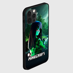 Чехол для iPhone 12 Pro Minecraft девушка на острове, цвет: 3D-черный — фото 2