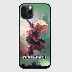 Чехол iPhone 12 Pro Персонаж Minecraft ниндзя в прыжке