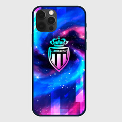 Чехол для iPhone 12 Pro Monaco неоновый космос, цвет: 3D-черный