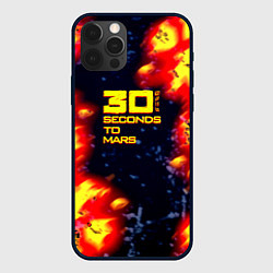 Чехол для iPhone 12 Pro Thirty Seconds to Mars огненное лого, цвет: 3D-черный
