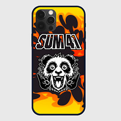 Чехол iPhone 12 Pro Sum41 рок панда и огонь