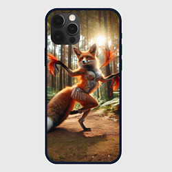 Чехол для iPhone 12 Pro Лиса Шаманка танцует зажигательный танец в лесу, цвет: 3D-черный