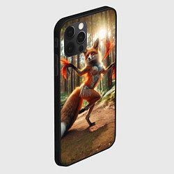Чехол для iPhone 12 Pro Лиса Шаманка танцует зажигательный танец в лесу, цвет: 3D-черный — фото 2