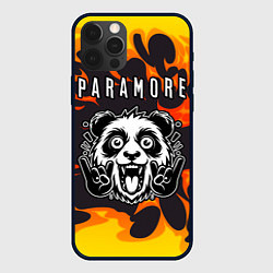Чехол iPhone 12 Pro Paramore рок панда и огонь