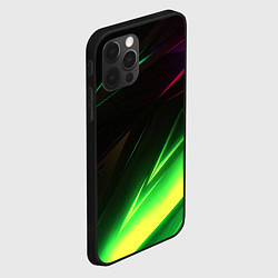 Чехол для iPhone 12 Pro Geometry stripes кислотный неон, цвет: 3D-черный — фото 2