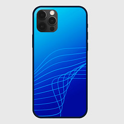 Чехол iPhone 12 Pro Синий градиент полосы