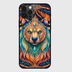 Чехол для iPhone 12 Pro Медведь шаман тотемное животное, цвет: 3D-черный
