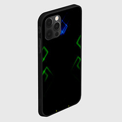 Чехол для iPhone 12 Pro Зелёный неон абстракция, цвет: 3D-черный — фото 2
