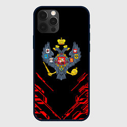 Чехол для iPhone 12 Pro Герб России спортивный стиль, цвет: 3D-черный