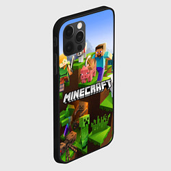 Чехол для iPhone 12 Pro Minecraft pixel world, цвет: 3D-черный — фото 2