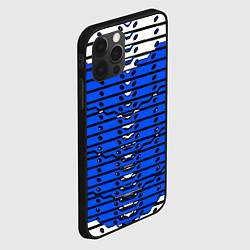 Чехол для iPhone 12 Pro Сине-белая техно броня, цвет: 3D-черный — фото 2