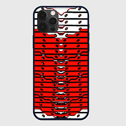 Чехол iPhone 12 Pro Красно-белая техно броня