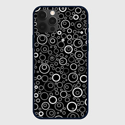 Чехол iPhone 12 Pro Чёрный паттерн пузырьки