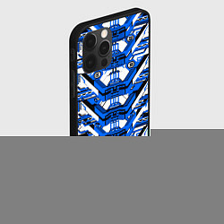 Чехол для iPhone 12 Pro Сине-белая техно броня, цвет: 3D-черный — фото 2
