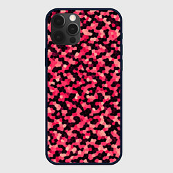 Чехол iPhone 12 Pro Мозаика красно-бордовый
