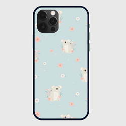 Чехол iPhone 12 Pro Коалы и цветы