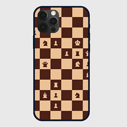 Чехол iPhone 12 Pro Коричневая шахматная доска