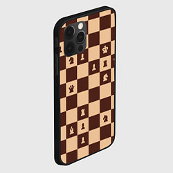 Чехол для iPhone 12 Pro Коричневая шахматная доска, цвет: 3D-черный — фото 2