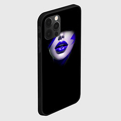 Чехол для iPhone 12 Pro Синяя помада, цвет: 3D-черный — фото 2