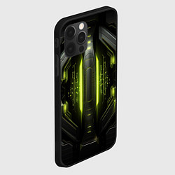 Чехол для iPhone 12 Pro Яркая зеленая неоновая киберброня, цвет: 3D-черный — фото 2