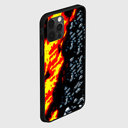 Чехол для iPhone 12 Pro Текстура огня и воды, цвет: 3D-черный — фото 2