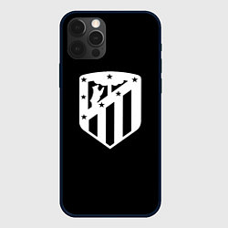 Чехол для iPhone 12 Pro Атлетико Мадрид белое лого фк, цвет: 3D-черный