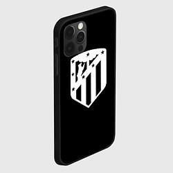 Чехол для iPhone 12 Pro Атлетико Мадрид белое лого фк, цвет: 3D-черный — фото 2