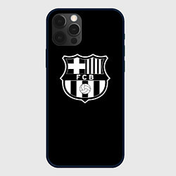 Чехол iPhone 12 Pro Barcelona fc club белое лого