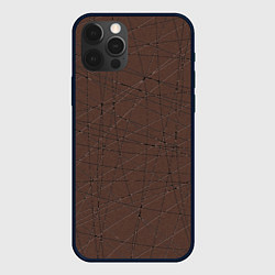 Чехол для iPhone 12 Pro Абстракция порезы коричневый, цвет: 3D-черный