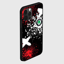 Чехол для iPhone 12 Pro Шкода на фоне граффити и брызг красок, цвет: 3D-черный — фото 2