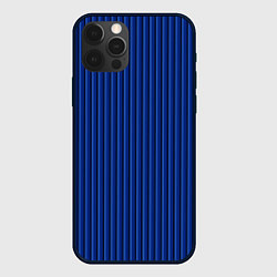 Чехол iPhone 12 Pro Синий в вертикальную полоску