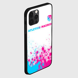 Чехол для iPhone 12 Pro Atletico Madrid neon gradient style посередине, цвет: 3D-черный — фото 2